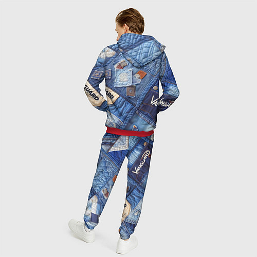 Мужской костюм Vanguard jeans patchwork - ai art / 3D-Красный – фото 4