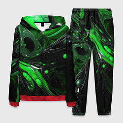 Мужской костюм Green dark abstract geometry style