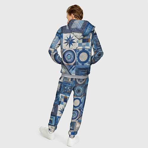 Мужской костюм Denim patchwork - ai art / 3D-Меланж – фото 4