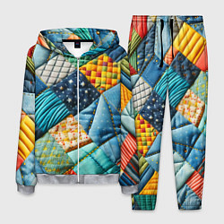 Костюм мужской Лоскутное одеяло - пэчворк, цвет: 3D-меланж
