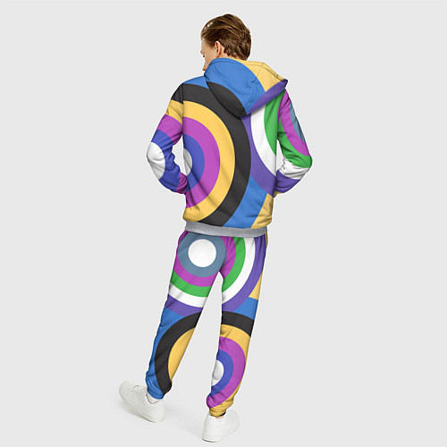 Мужской костюм Разноцветные круги, абстракция / 3D-Меланж – фото 4