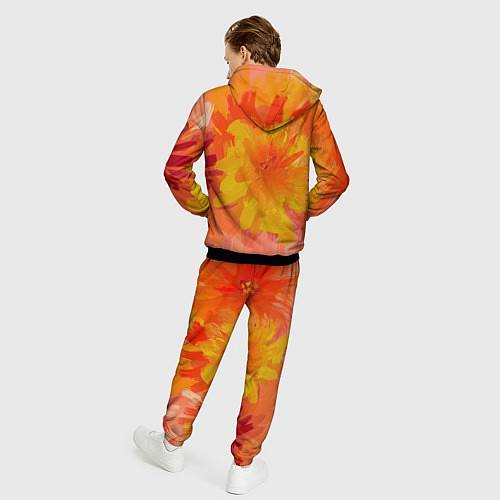 Мужской костюм Абстракция цветы мастихин / 3D-Черный – фото 4