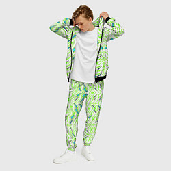 Костюм мужской Агрессивный бело-зелёный паттерн, цвет: 3D-черный — фото 2