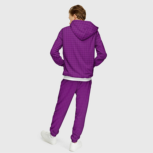 Мужской костюм Ярко-фиолетовый однотонный с рисуноком / 3D-Белый – фото 4
