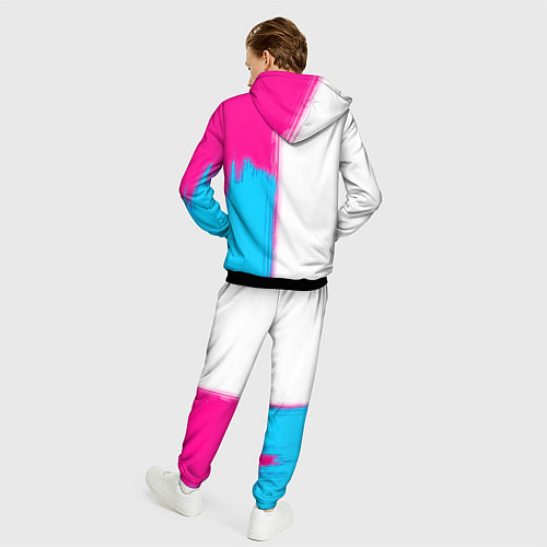 Мужской костюм Aston Villa neon gradient style по-вертикали / 3D-Черный – фото 4