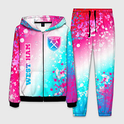 Мужской костюм West Ham neon gradient style вертикально