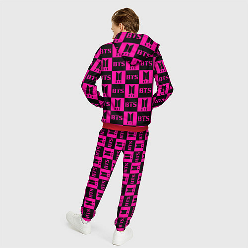 Мужской костюм BTS pattern pink logo / 3D-Красный – фото 4