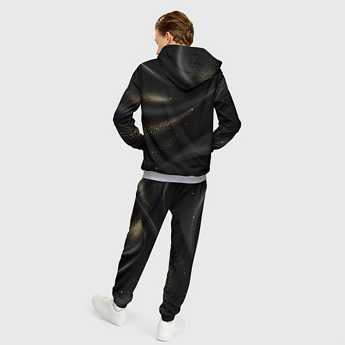 Мужской костюм Золотой герб России на черно-золотой текстуре / 3D-Меланж – фото 4