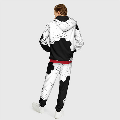 Мужской костюм Juventus hexagon black sport / 3D-Красный – фото 4