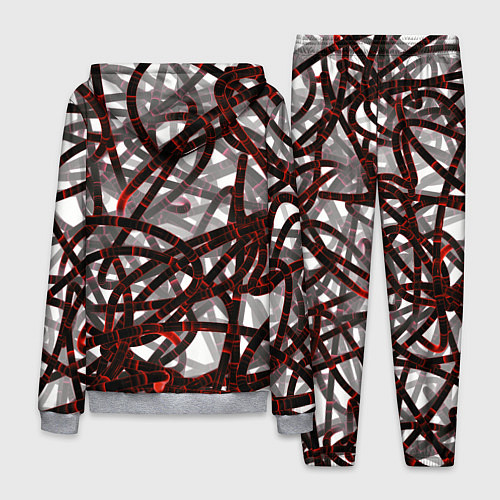 Мужской костюм Красные энергетические кабели / 3D-Меланж – фото 2