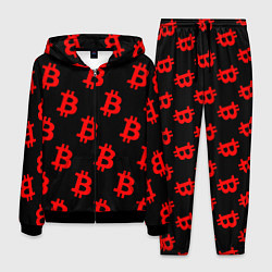 Мужской костюм Bitcoin red logo money