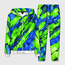 Мужской костюм Сине-зеленые наклонные блоки