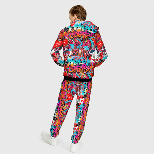 Мужской костюм Hip hop graffiti pattern / 3D-Черный – фото 4