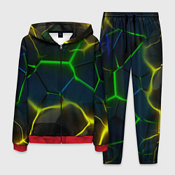 Мужской костюм Неоновые яркие зеленые плиты с желтым светом