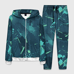 Костюм мужской Яркий абстрактный узор для спорта, цвет: 3D-белый