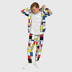 Костюм мужской Геометрия цветных прямоугольников Пит Мондриан, цвет: 3D-белый — фото 2
