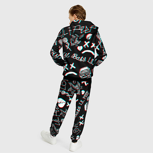 Мужской костюм Lil Peep logo glitch / 3D-Черный – фото 4