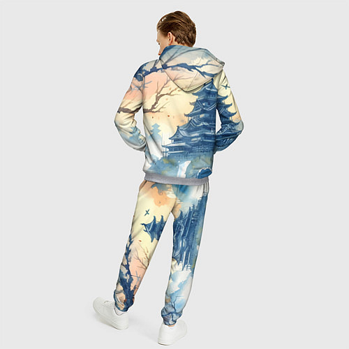 Мужской костюм Japanese landscape - watercolor / 3D-Меланж – фото 4