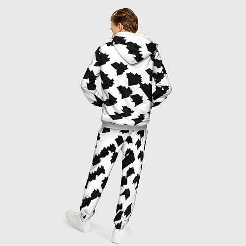 Мужской костюм Чётные пятна на белом фоне - минимализм / 3D-Меланж – фото 4