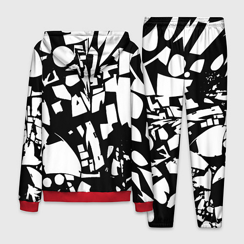 Мужской костюм Модная абстракция - нейроарт / 3D-Красный – фото 2