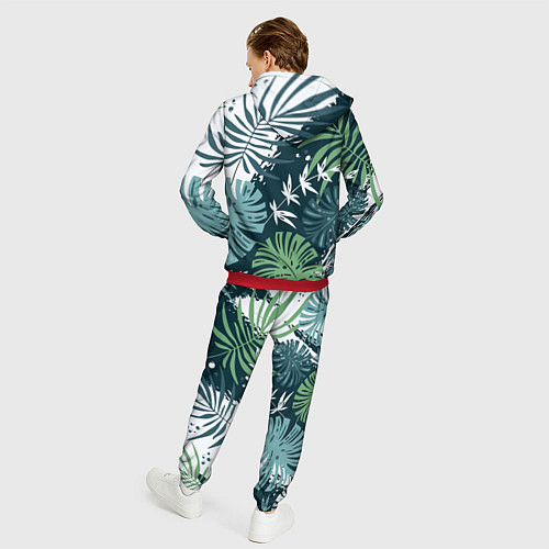 Мужской костюм Листья тропических джунглей абстракция / 3D-Красный – фото 4