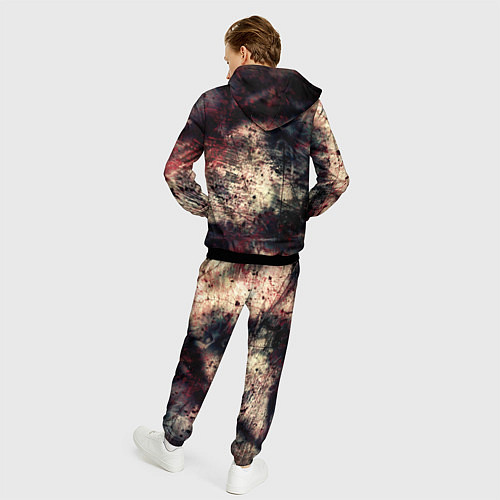 Мужской костюм Мокрая бумага ретро гранж текстура грязная / 3D-Черный – фото 4