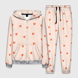 Костюм мужской Разбросанные сердца - паттерн, цвет: 3D-меланж
