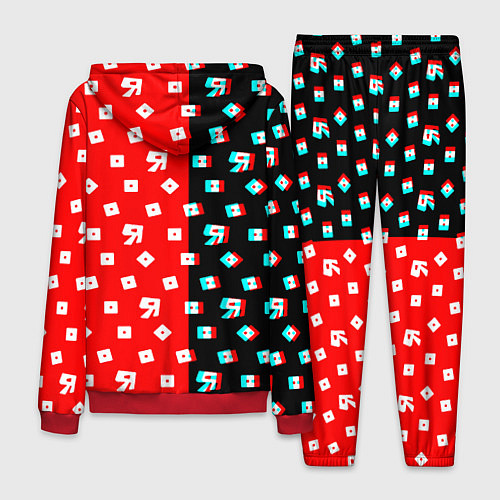 Мужской костюм Roblox glitch pattern / 3D-Красный – фото 2