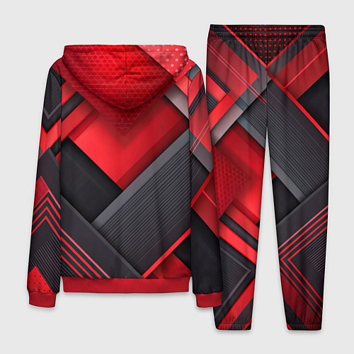 Мужской костюм Геометрия красные черные пластины / 3D-Красный – фото 2