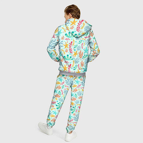 Мужской костюм Абстракция коралловый фон / 3D-Меланж – фото 4