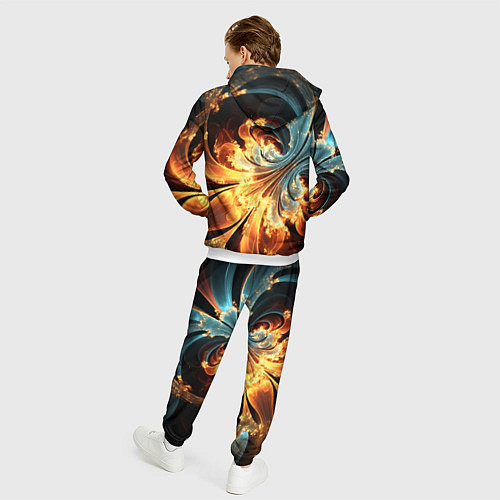 Мужской костюм Абстрактный фрактал / 3D-Белый – фото 4