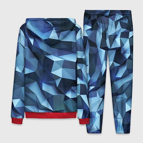 Мужской костюм Искаженная синяя геометрия / 3D-Красный – фото 2