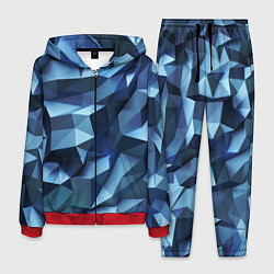 Мужской костюм Искаженная синяя геометрия