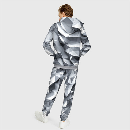 Мужской костюм Белая геометрия с искажением / 3D-Меланж – фото 4