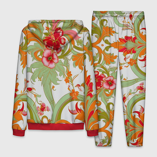 Мужской костюм Яркий цветочный узор / 3D-Красный – фото 2