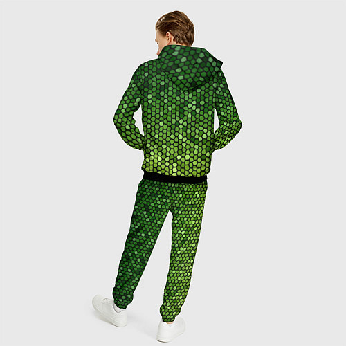 Мужской костюм Мозаика под зеленую змею / 3D-Черный – фото 4