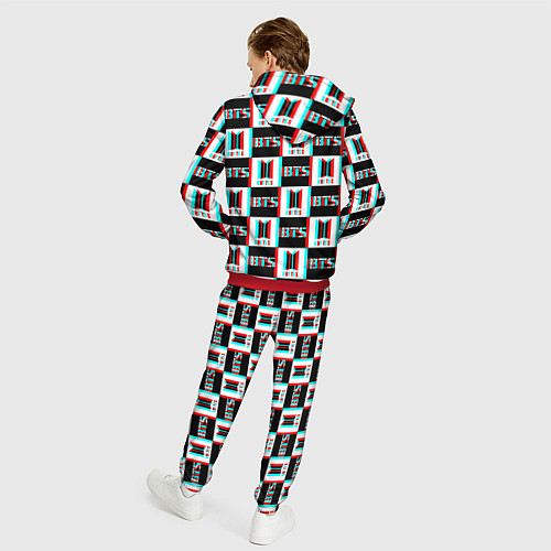 Мужской костюм BTS glitch pattern / 3D-Красный – фото 4