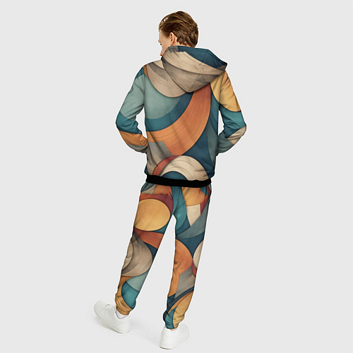 Мужской костюм Абстракция теплые контрасты / 3D-Черный – фото 4