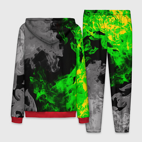 Мужской костюм Зелёный и чёрный огонь / 3D-Красный – фото 2
