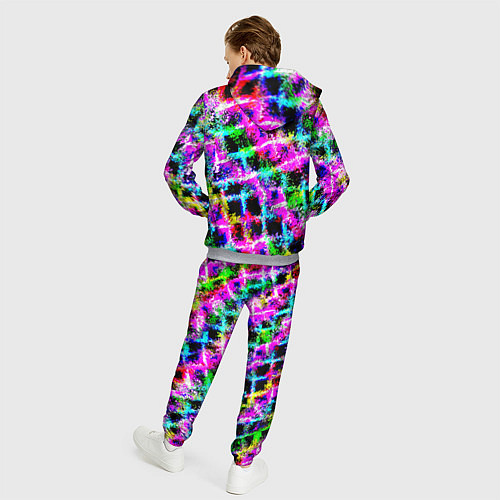 Мужской костюм Абстрактная решетка - переплетение цветов / 3D-Меланж – фото 4