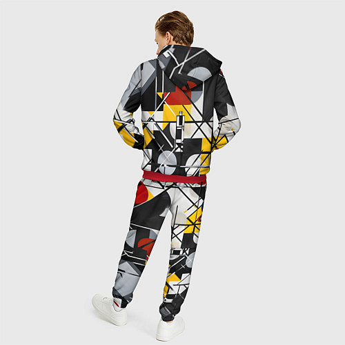 Мужской костюм Конструктивизм абстракция / 3D-Красный – фото 4