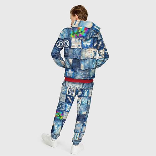 Мужской костюм Пэчворк с игровыми значками / 3D-Красный – фото 4
