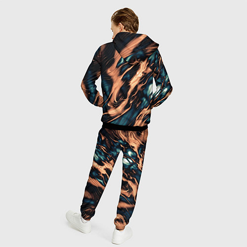 Мужской костюм Абстракция тёмный бирюзово-медный / 3D-Черный – фото 4