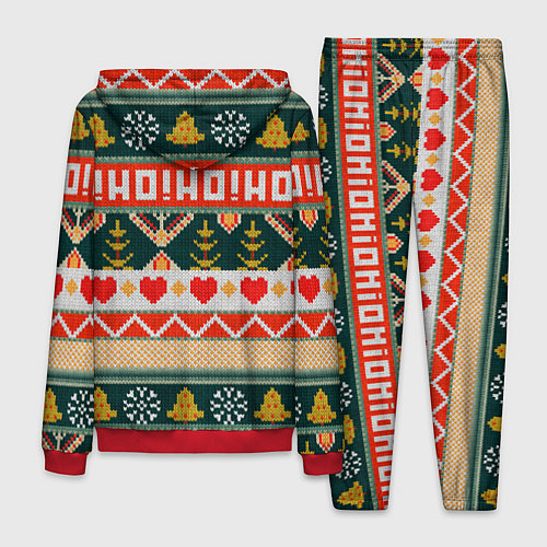 Мужской костюм Новогодняя вязанная текстура ho-ho / 3D-Красный – фото 2