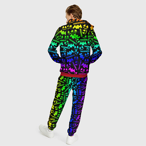 Мужской костюм Marshmello neon steel pattern / 3D-Красный – фото 4