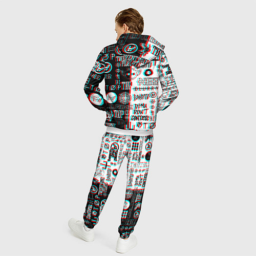 Мужской костюм Twenty one pilots glitch pattern / 3D-Белый – фото 4