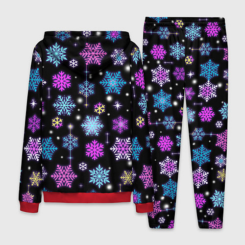 Мужской костюм Разноцветные снежинки / 3D-Красный – фото 2