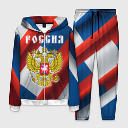 Костюм мужской Цвета флага России, паттерн, цвет: 3D-белый