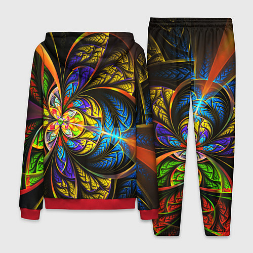Мужской костюм Фрактальный оптический узор в цвете / 3D-Красный – фото 2
