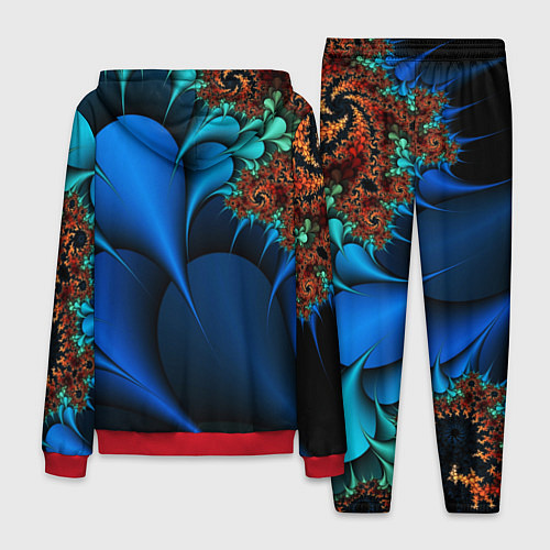 Мужской костюм Фрактальный узор голубой / 3D-Красный – фото 2